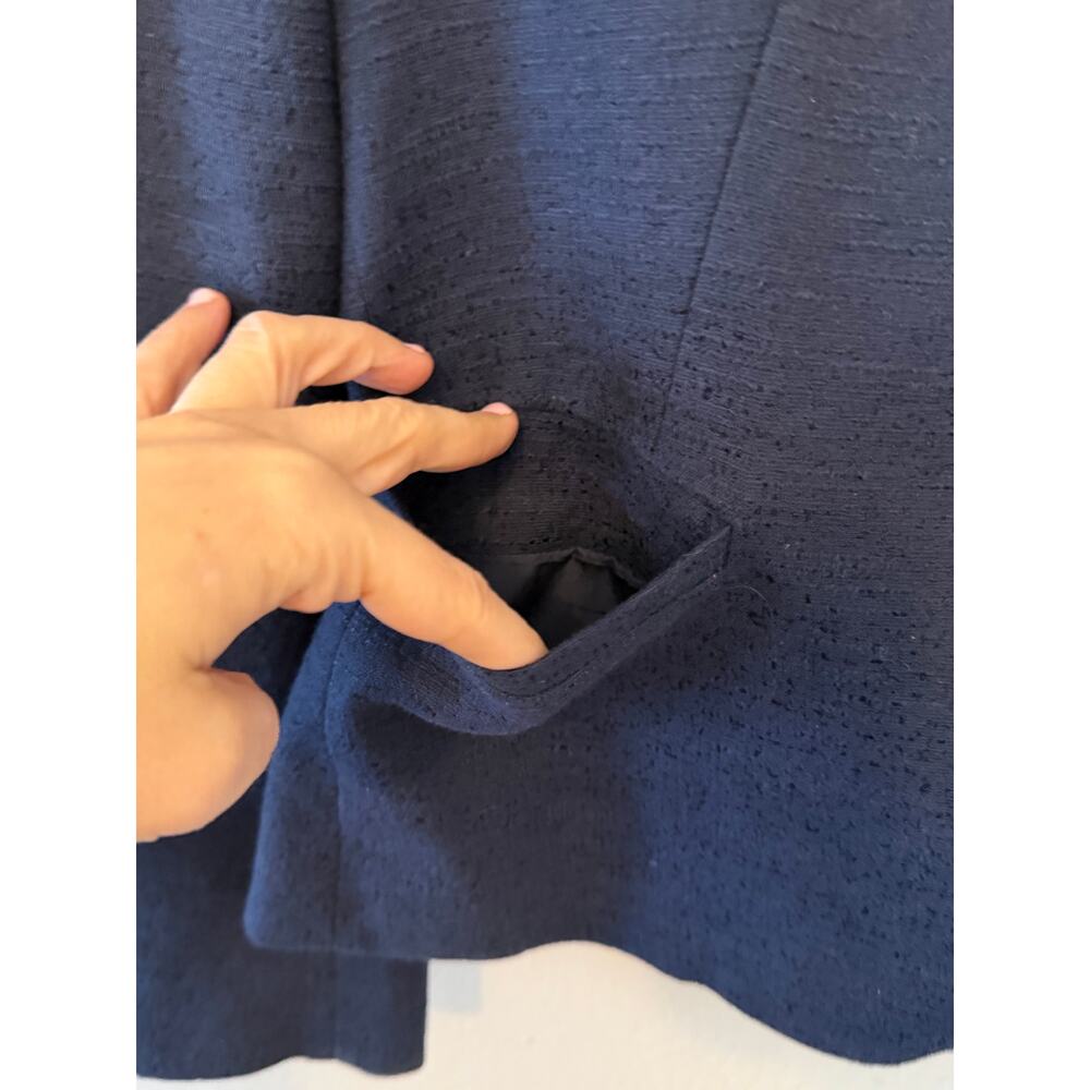 Women's Loft Navy Blazer One Button Work Office Suit Jacket Coat Sz 2 - Picture 4 of 5
